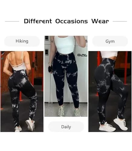 JGS1996 Tie Dye Scrunch Butt Leggings for Women High Waist Tummy Control | Booty Sculpting Workout Tight (70-120 chars) thumbnail 6
