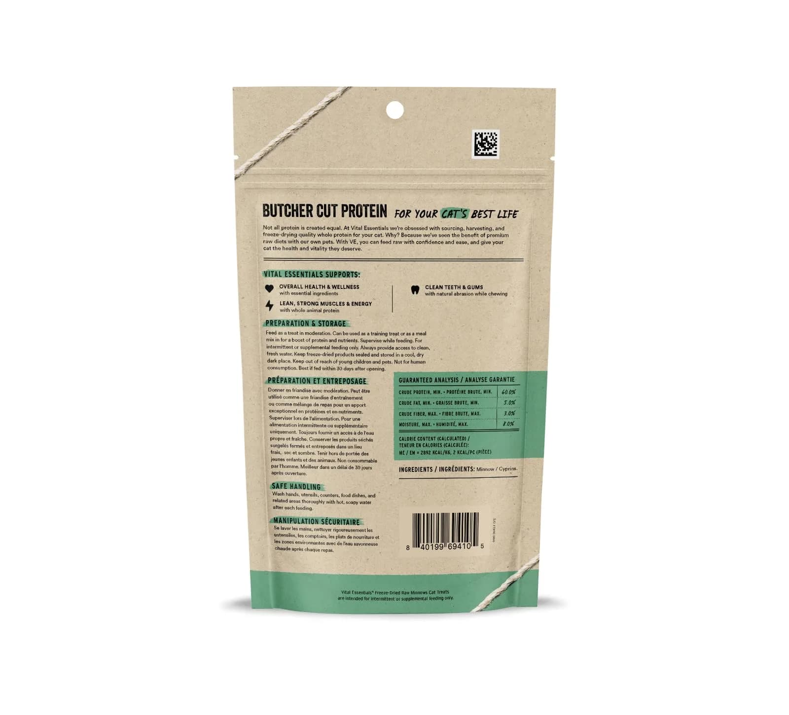Vital Essentials Freeze Dried Minnows Cat Treats 1 oz (3 oz Total) | Single Ingredient Protein Boost - view 2