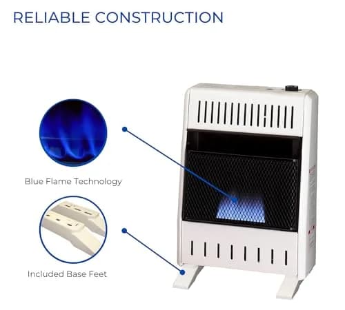 ProCom Space Heater 10,000 BTU Natural Gas Ventless Blue Flame | Safe, Power Outage Ready (70-120 chars) thumbnail 3