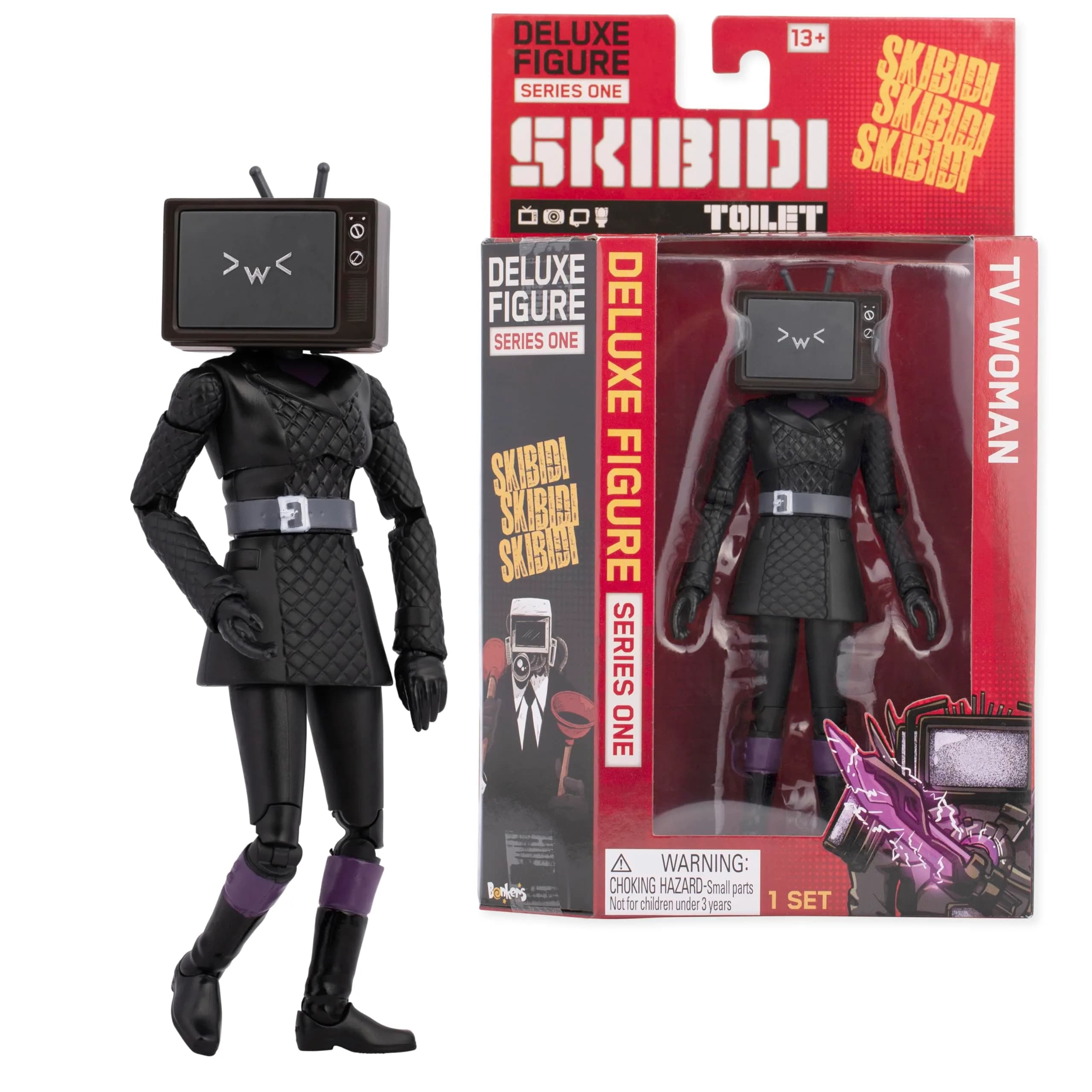 Skibidi Toilet Dark TV Man Deluxe Figure 15.24cm (6") | Officially Licensed YouTube Animation Sensation — Multicolored