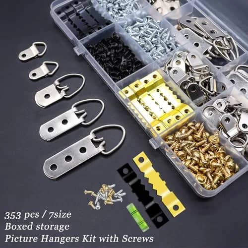 Dianrui 353PCS Picture Hanging Kit with Screws & Level | Stainless Steel Hardware Assortment thumbnail 4