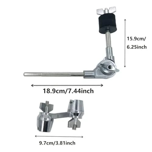 TUOREN Cymbal L-Arm with Compact Dual Drum Clamp 7.4inch Adjustable Cymbal Boom Holder for Drum Hardware thumbnail 6