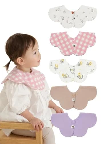 Konny 360° Rotating Drooling Baby Bibs for Boys and Girls, Super Absorbent Quick Dry (5-Pack, Multi) thumbnail 1