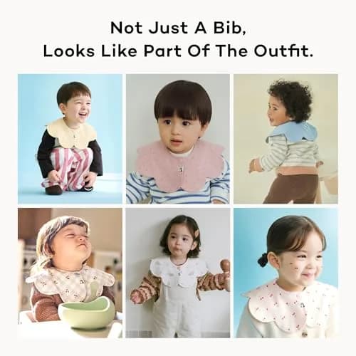 Konny 360° Rotating Drooling Baby Bibs for Boys and Girls, Super Absorbent Quick Dry (5-Pack, Multi) thumbnail 5
