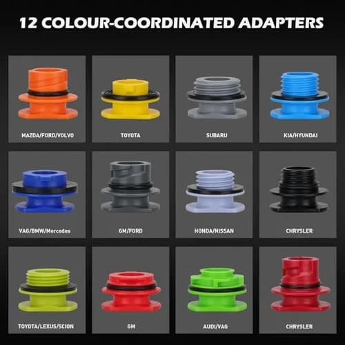 SEDY 18-Piece Engine Oil Funnel Kit 1.59QT (1.5L) | Automotive Oil Funnel Set with 12 Adapters & Magnetic Tray thumbnail 3