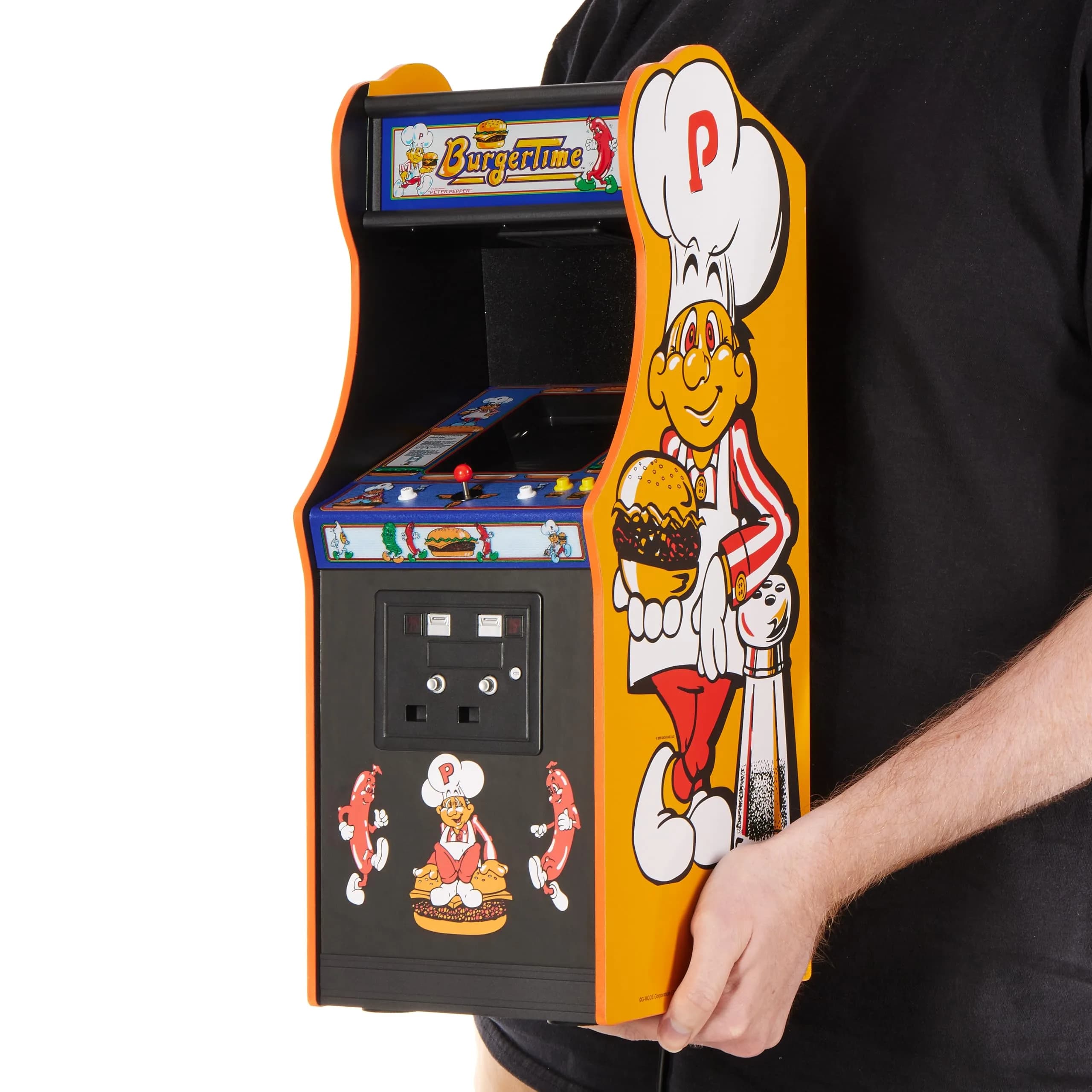 Quarter Arcades Burger Time 1/4 Scale Mini Arcade | Authentic Wooden Replica with 5-inch TFT Screen