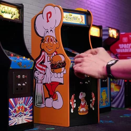 Quarter Arcades Burger Time 1/4 Scale Mini Arcade | Authentic Wooden Replica with 5-inch TFT Screen thumbnail 3