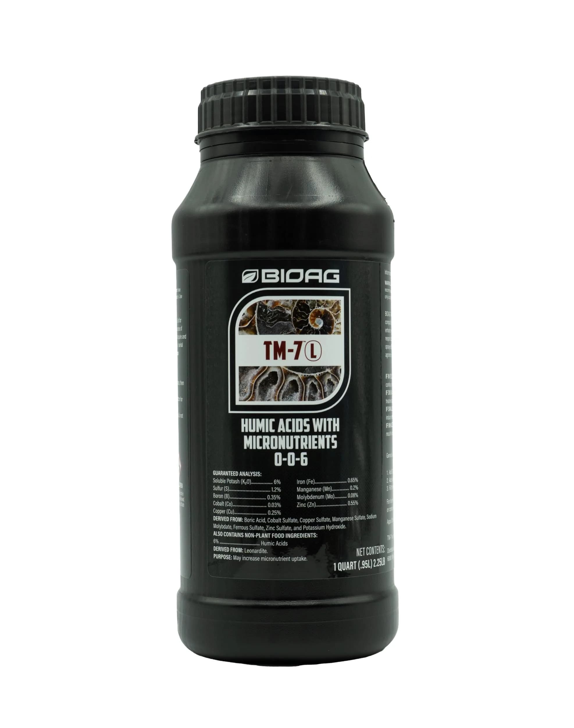 BioAg TM-7 L -32 fl oz | Humic Acid Fertilizer with Micronutrients for Plants