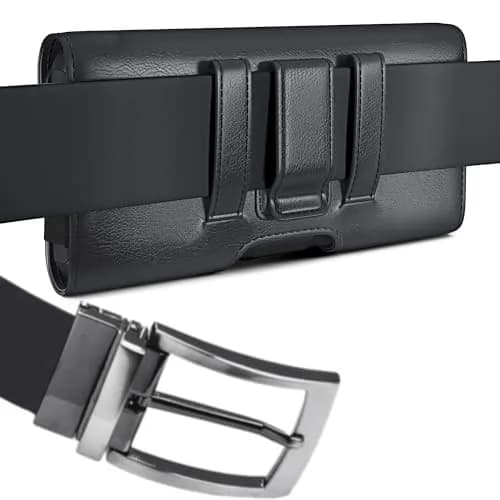 BOMEA Leather Holster for iPhone 17 Pro 16 16e 15 14 13 12 11 XR Xs Cell Phone Case | Magnetic Closure & Belt Clip thumbnail 8