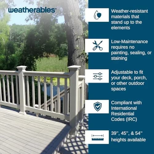 Weatherables Vinyl Railing Posts 54 in. Height Khaki | Vinyl Post Kit for Decking thumbnail 4