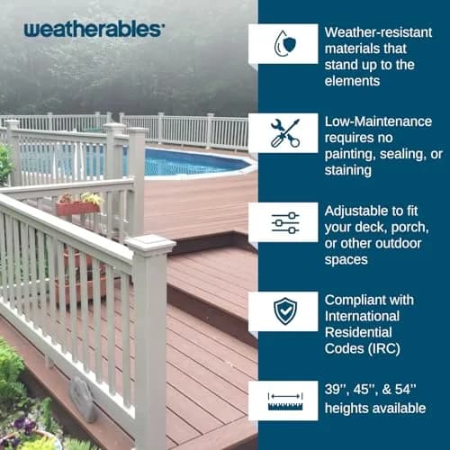 Weatherables Vinyl Railing Posts 4 in. x 4 in. x 45 in. Tan | Durable Vinyl Post Kit for Decks & Fences thumbnail 4