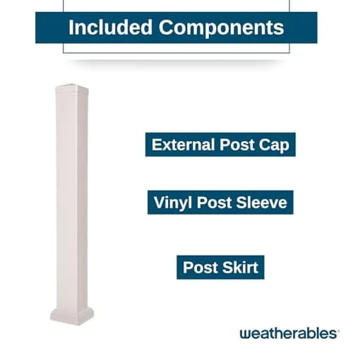 Weatherables Vinyl Railing Posts 4 in. x 4 in. x 45 in. Tan | Durable Vinyl Post Kit for Decks & Fences thumbnail 5