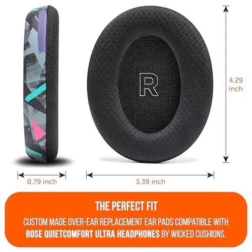WC Freeze QC Ultra Cooling Gel Earpads for Bose QuietComfort Ultra Gen 1 & 2 | 2-Pack, 90's Black thumbnail 5
