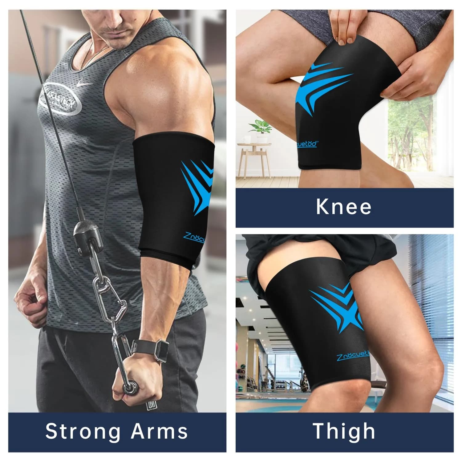 ZNÖCUETÖD Knee Ice Pack Wrap Extended Compression Sleeve 27cm (10.6 inch) | Reusable Gel Cold Therapy for Pain Relief - view 4