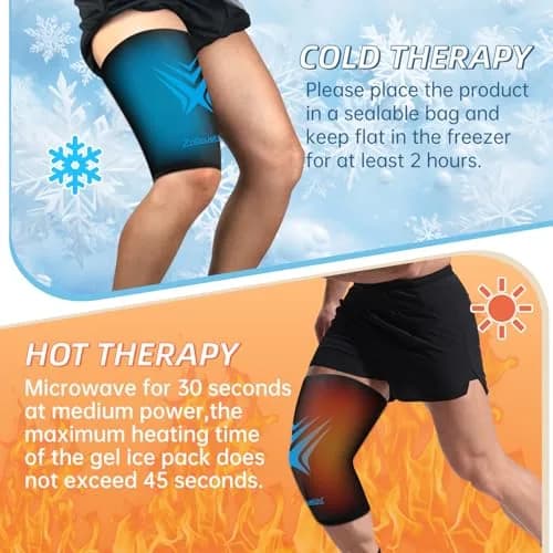 ZNÖCUETÖD Knee Ice Pack Wrap Extended Compression Sleeve 27cm (10.6 inch) | Reusable Gel Cold Therapy for Pain Relief thumbnail 7
