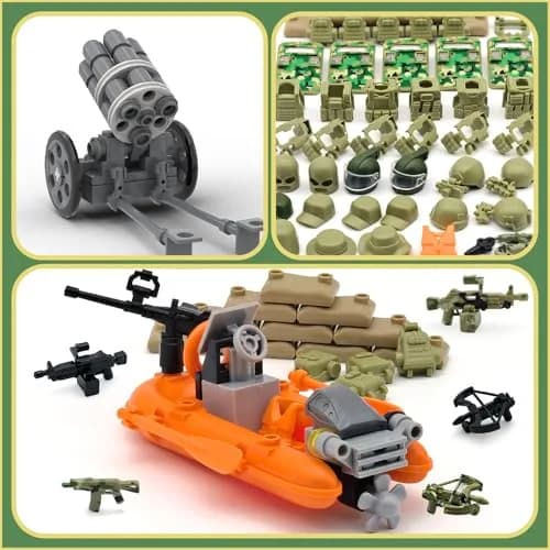 ALEYOOTECHE Modern Military Weapon Pack 220PCS | Army Swat Team Building Bricks for Kids 9+ | Green Plastic thumbnail 3
