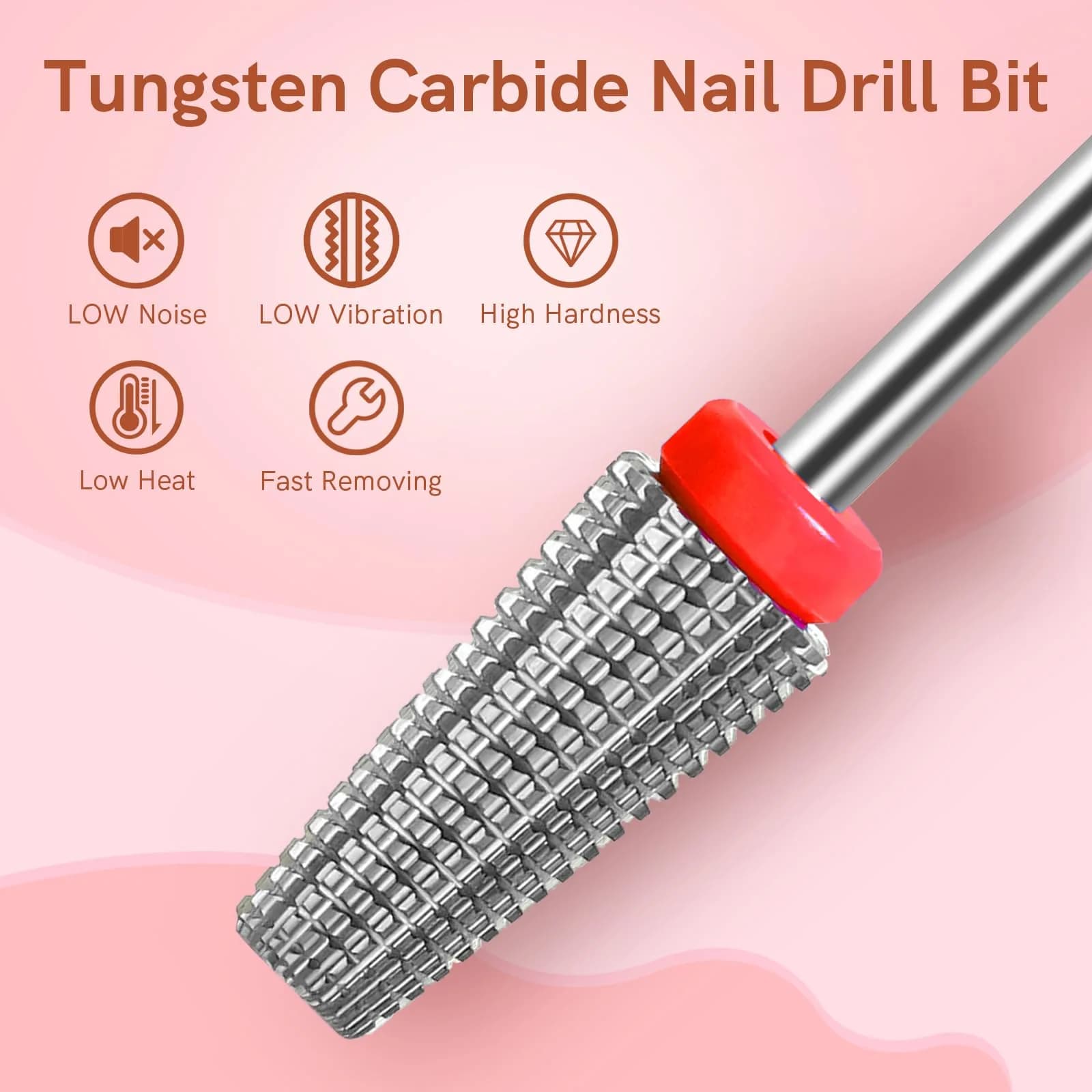 SQULIGT 5-in-1 Tungsten Carbide Nail Drill Bit Set (Fine Grit) | Professional Efile Bit for Acrylics & Gels - view 5