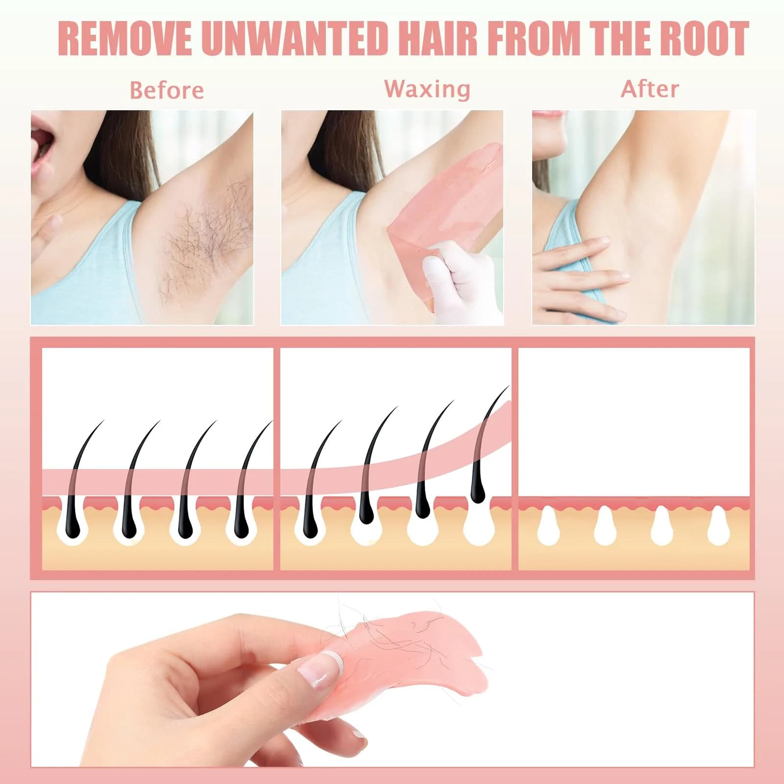 TIKESI Waxing Kit for Hair Removal 14oz | Full Body, Face, Bikini, Men & Women thumbnail 2
