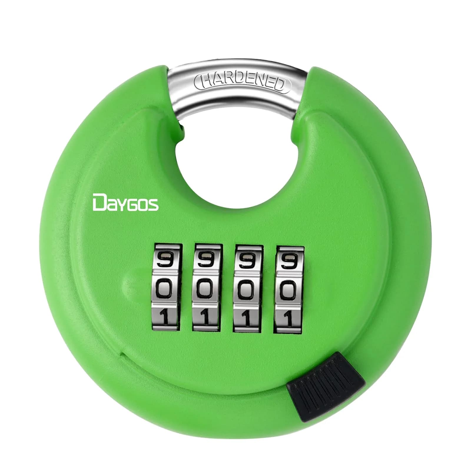 DAYGOS 4-Digit Combination Disc Padlock 70mm (2.75") | Heavy Duty Outdoor Lock for Storage Units, Gates, Fences - main product image