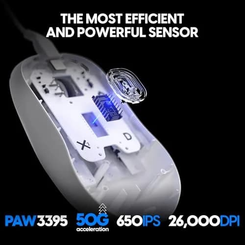 Pulsar Gaming Gears X2H Wired Gaming Mouse Medium White | High-Performance, Lightweight, 26000 DPI thumbnail 6