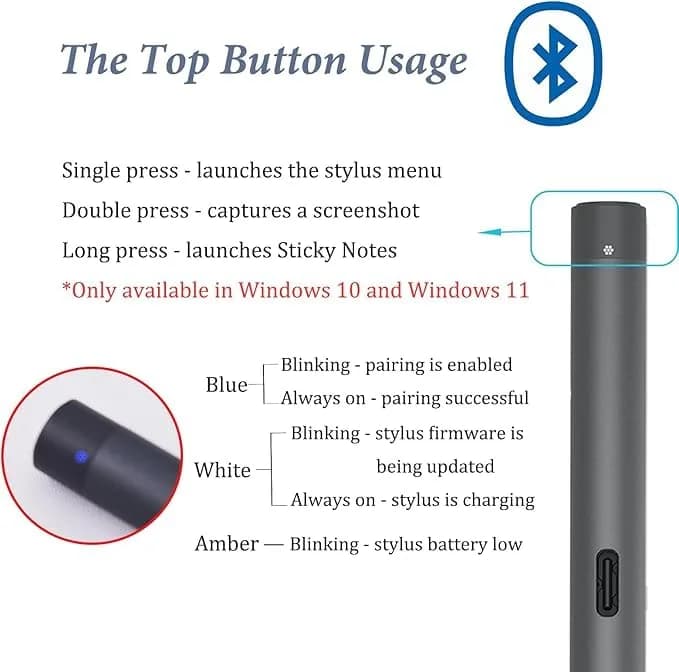 LiXiongBao Premier Rechargeable Active Pen PN7522W for Dell 2-in-1 Laptops | High Sensitivity, Bluetooth thumbnail 6