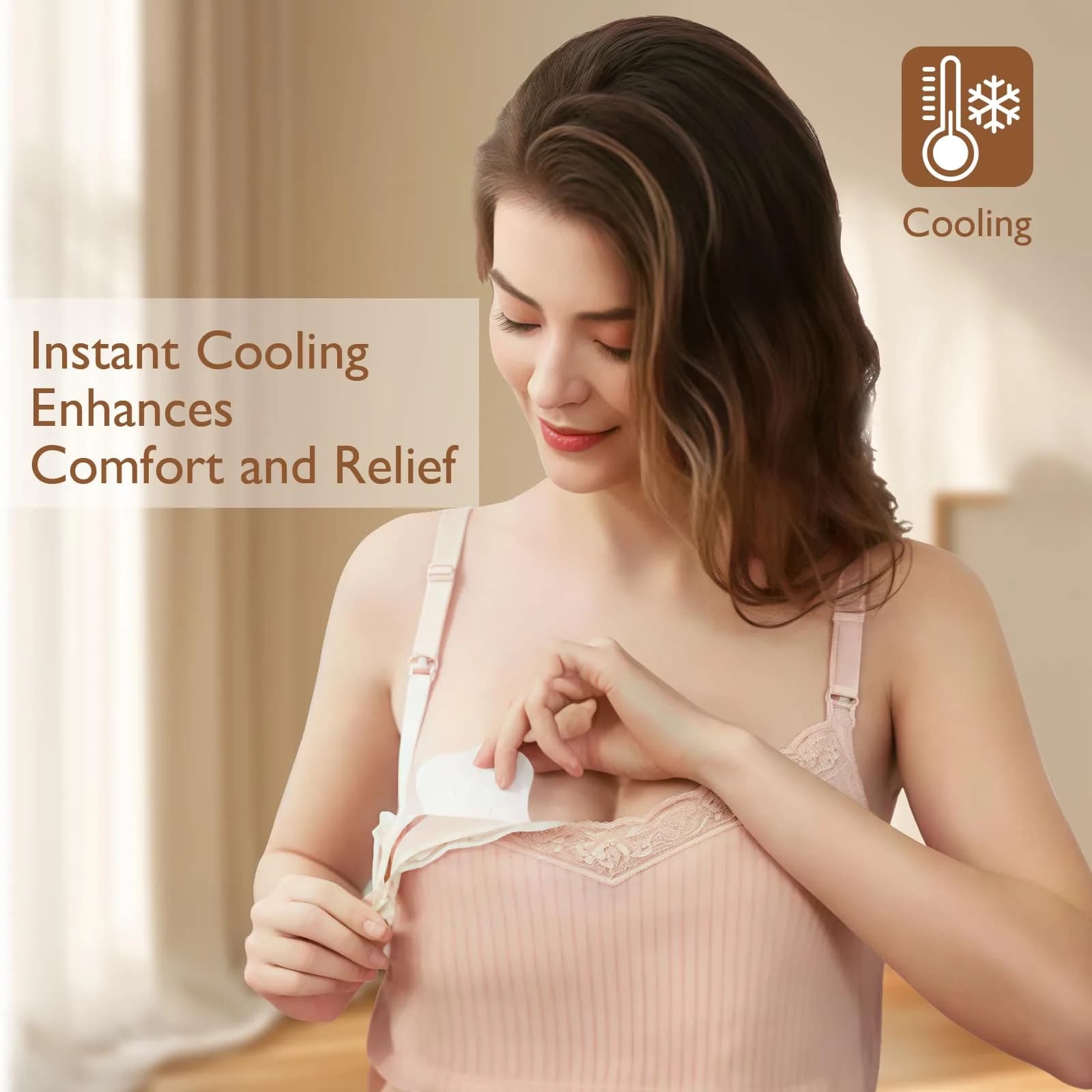 Momfree Hydrogel Nipple Gel Pads for Breastfeeding (12 Count) | Soothing Cooling Relief for New Mothers - view 3