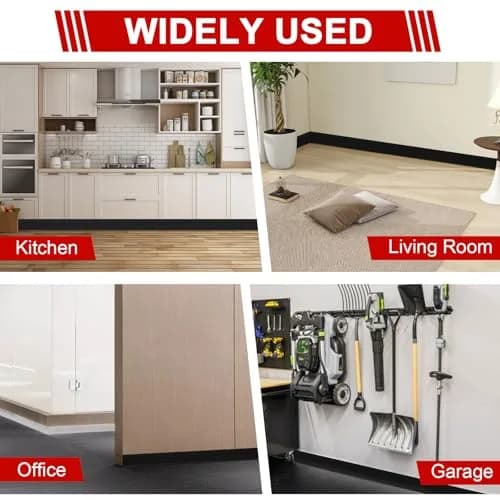 Storystore Black Flexible Self-Adhesive Vinyl Baseboard Trim 10.16 cm (4 Inch) x 12.2 m (40 Feet) | Easy Peel and Stick Wall Molding thumbnail 6