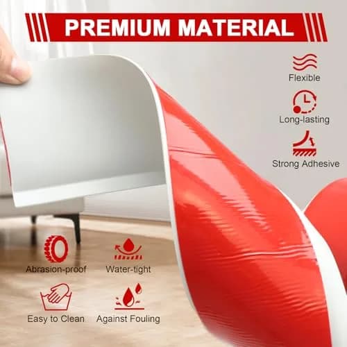 Storystore Flexible Self-Adhesive Rubber Baseboard Trim 10.16 cm x 12.19 m (4 Inch x 40 Feet) | Peel and Stick Wall Molding thumbnail 3
