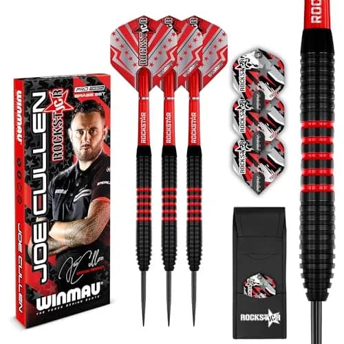 Winmau Darts Joe Cullen Rockstar 20g Brass Darts Set with Flights & Shafts | Precise Control & Iconic Style thumbnail 1