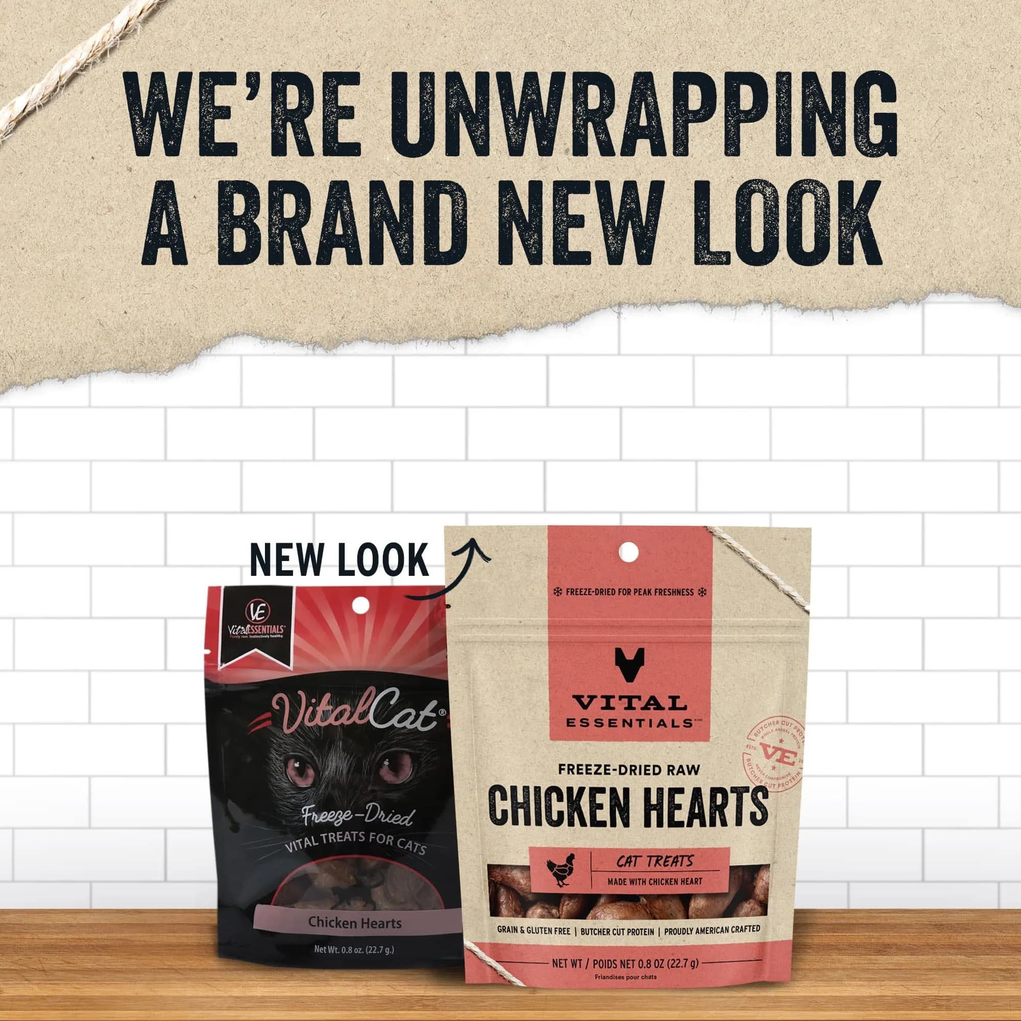 Vital Essentials Freeze Dried Chicken Hearts Cat Treats 0.8 oz (Pack of 6) | Single Ingredient Protein Boost - view 3