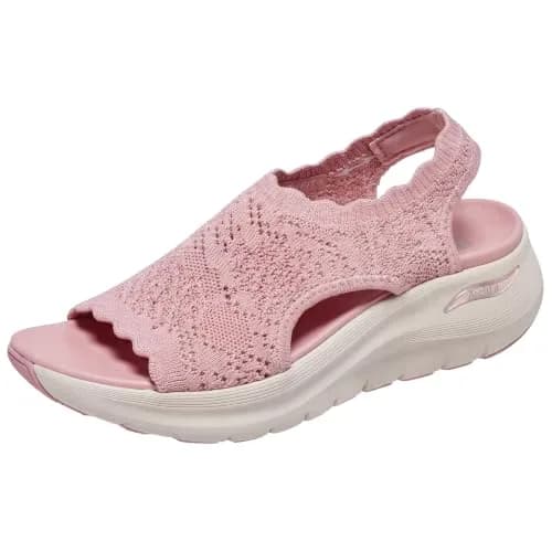 Skechers Women's Arch Fit 2.0 Flawless Choice Crochet Knit H-Band Sandal 1.75" Wedge Heel | Podiatrist-Certified Arch Support thumbnail 1