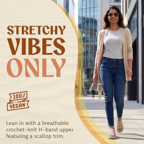 Skechers Women's Arch Fit 2.0 Flawless Choice Crochet Knit H-Band Sandal 1.75" Wedge Heel | Podiatrist-Certified Arch Support thumbnail 5