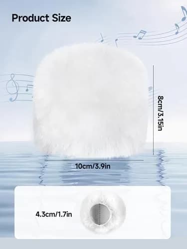 YOUSHARES White Furry Microphone Windscreen for Blue Yeti & More USB Mics | Noise Reduction & Durability thumbnail 4