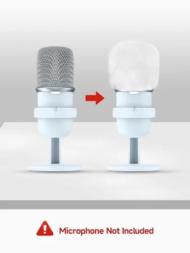 YOUSHARES White Furry Microphone Windscreen for Blue Yeti & More USB Mics | Noise Reduction & Durability thumbnail 2