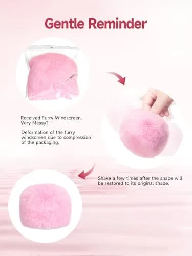YOUSHARES Pink Furry Microphone Windscreen for Blue Yeti & USB Mics | 5cm (1.97in) Diameter thumbnail 6