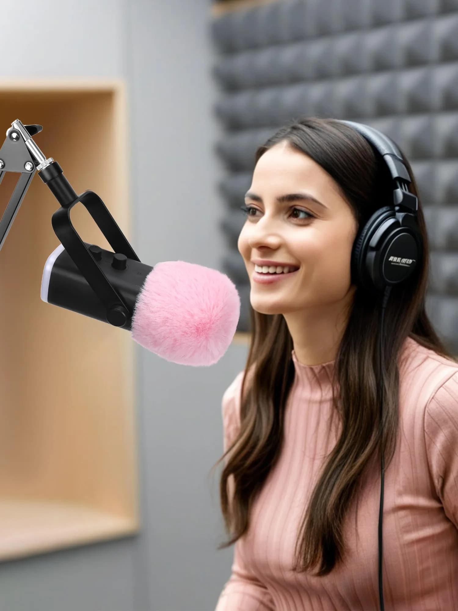 YOUSHARES Pink Furry Microphone Windscreen for Blue Yeti & USB Mics | 5cm (1.97in) Diameter - view 7
