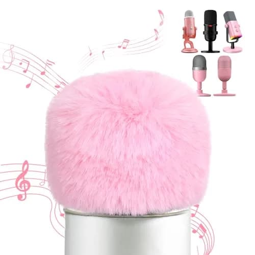 YOUSHARES Pink Furry Microphone Windscreen for Blue Yeti & USB Mics | 5cm (1.97in) Diameter thumbnail 1