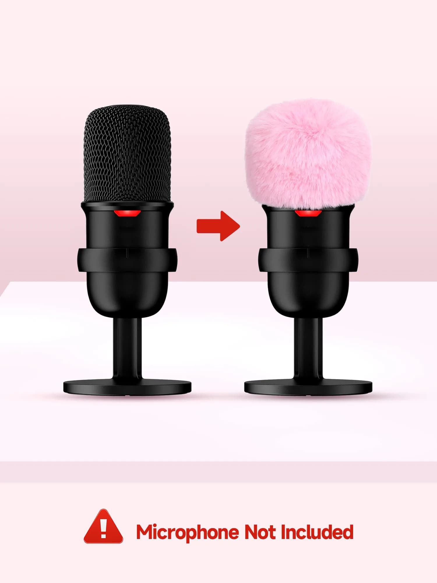 YOUSHARES Pink Furry Microphone Windscreen for Blue Yeti & USB Mics | 5cm (1.97in) Diameter - view 2
