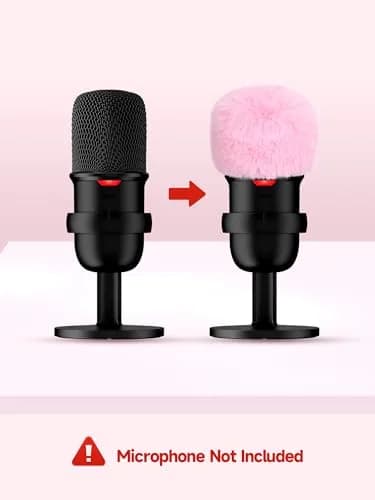 YOUSHARES Pink Furry Microphone Windscreen for Blue Yeti & USB Mics | 5cm (1.97in) Diameter thumbnail 2