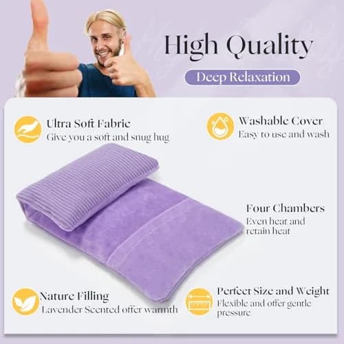 uncn Microwavable Heating Pad with Washable Cover Flaxseed Microwave Heat Pack 680 g (1.4 lb) | Soothing Moist Warmth for Relaxation thumbnail 4