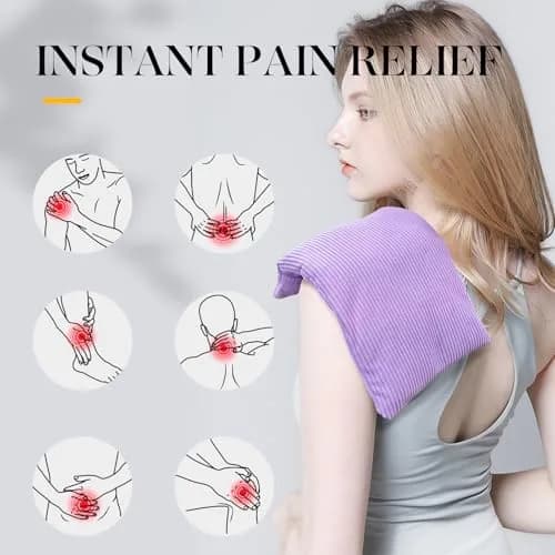 uncn Microwavable Heating Pad with Washable Cover Flaxseed Microwave Heat Pack 680 g (1.4 lb) | Soothing Moist Warmth for Relaxation thumbnail 2