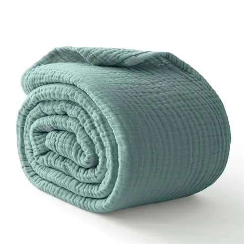 Kozyhvn 100% Cotton Muslin Blanket King 108" x 90" | Breathable & Soft for Adults thumbnail 1