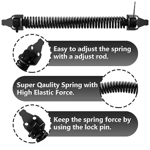 SKYSEN 14 Inch Black Self-Closing Fence Gate Spring | Heavy Duty Automatic Closure thumbnail 5