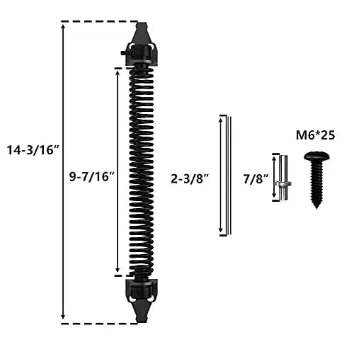 SKYSEN 14 Inch Black Self-Closing Fence Gate Spring | Heavy Duty Automatic Closure thumbnail 6