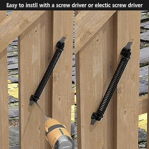 SKYSEN 14 Inch Black Self-Closing Fence Gate Spring | Heavy Duty Automatic Closure thumbnail 3