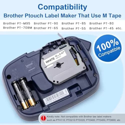 Labelife MK231 Label Tape 12mm White | Indoor Durable Non-Laminated Tape (70-120 chars) thumbnail 2