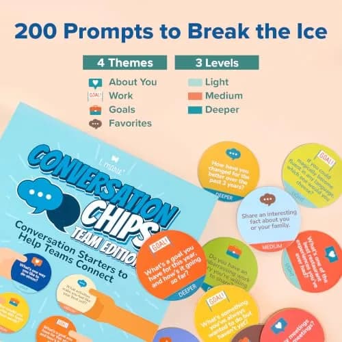 T MARIE Team Building Chips Game - 200 Prompts for Work & Employees | 100 Double-Sided Cards thumbnail 2