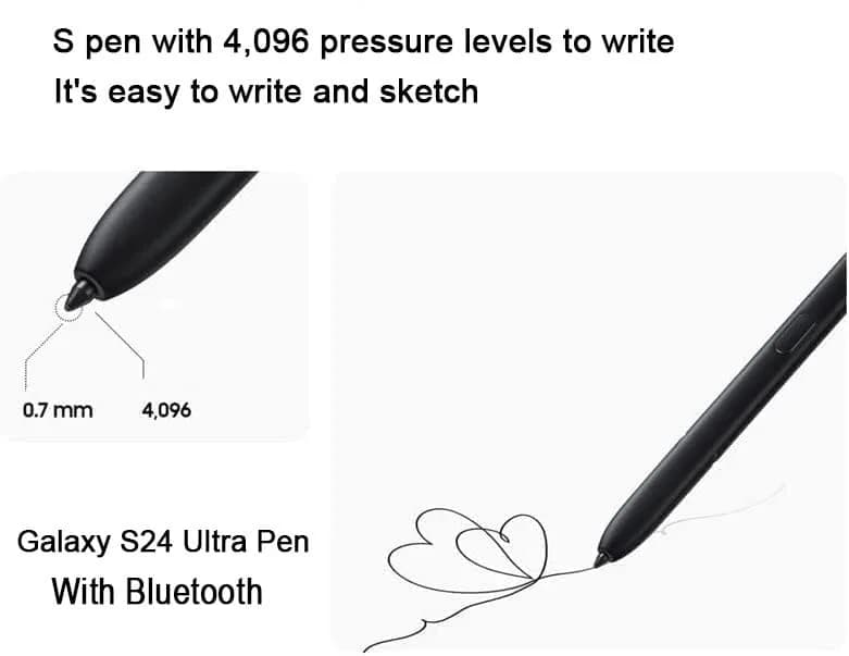 Befzygwk S24 Gray Replacement Stylus Pen for Samsung Galaxy S24 Ultra 5G (2-Pack) | 4096 Pressure Levels - view 4