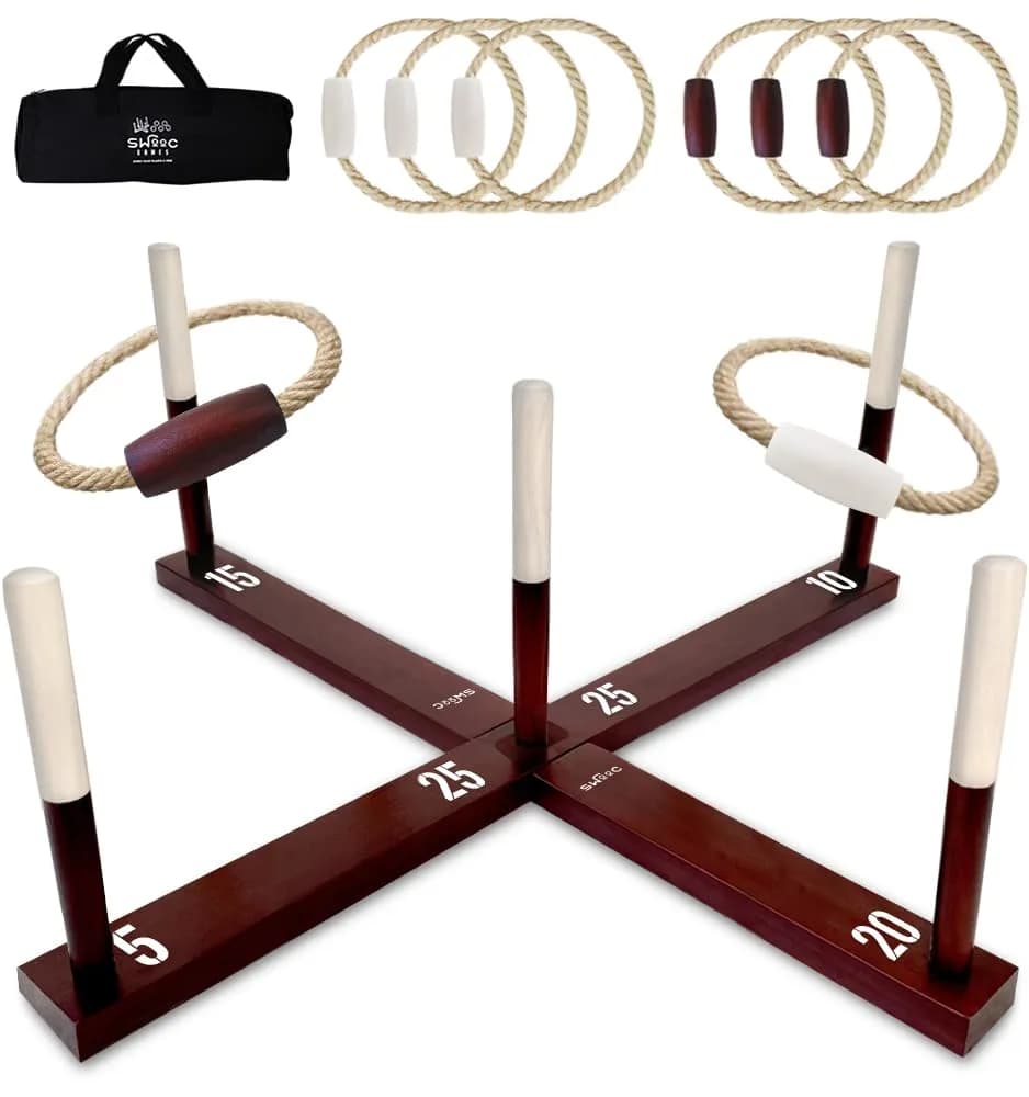 Swooc Rustic Ring Toss Game XL Size | All Weather Outdoor Yard Toy for Adults & Kids