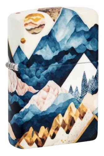 Zippo Mountain Collage Design 540 Matte Pocket Lighter | Windproof Metal Construction thumbnail 1
